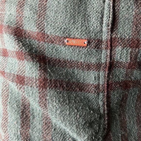 PINK deep teal & black plaid crop flannel - Picture 2 of 9